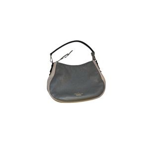 Kate Spade Grey, Cream, and Black Soft Leather Purse with Silver Toned Hardware